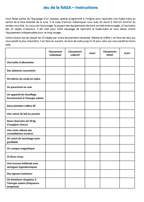 Jeu de la NASA – Instructions – Université de Haute-Alsace – Boîte à outils
